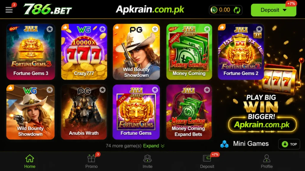 786Bet interface